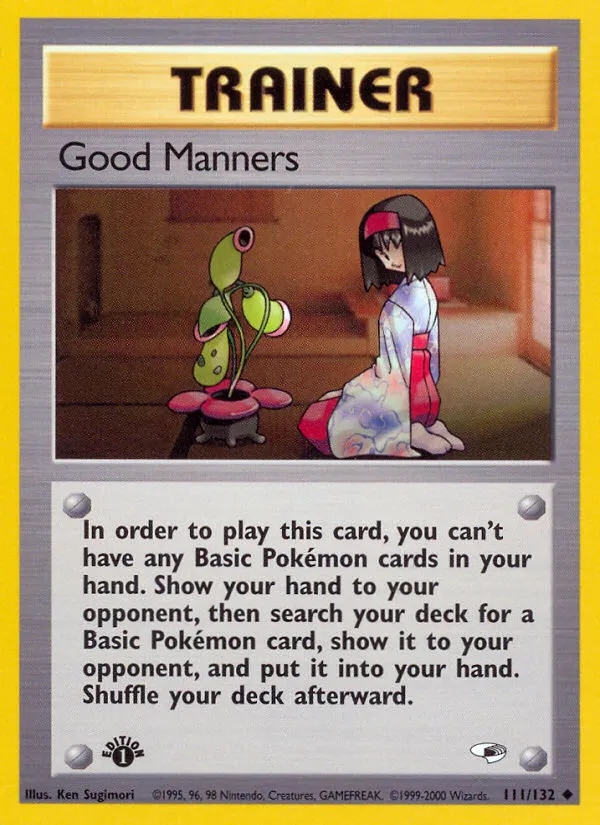 2000 Gym Heroes Good Manners Uncommon #111/132 Uncommon card image
