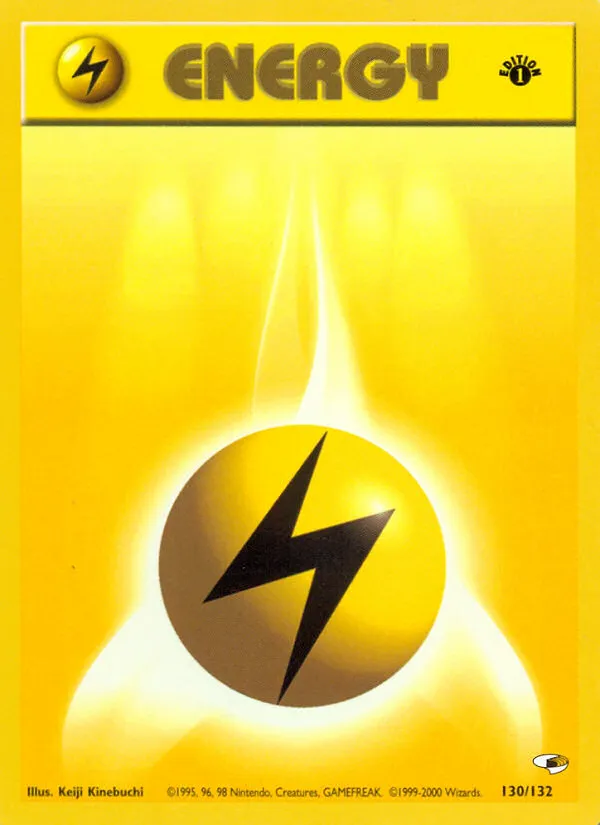 2000 Gym Heroes Lightning Energy #130/132 Common card image