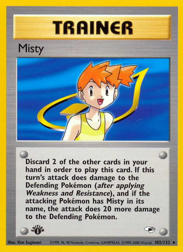 2000 Gym Heroes Misty #102/132 Rare card image