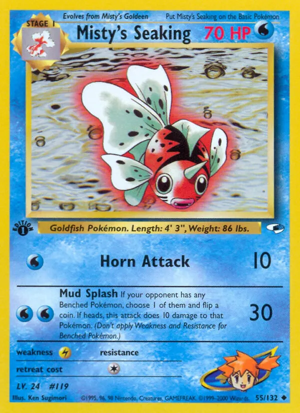 2000 Gym Heroes Misty's Seaking Uncommon #055/132 Uncommon card image