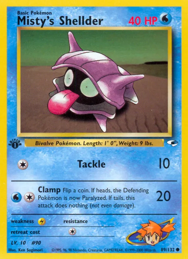 2000 Gym Heroes Misty's Shellder Common #089/132 Common card image