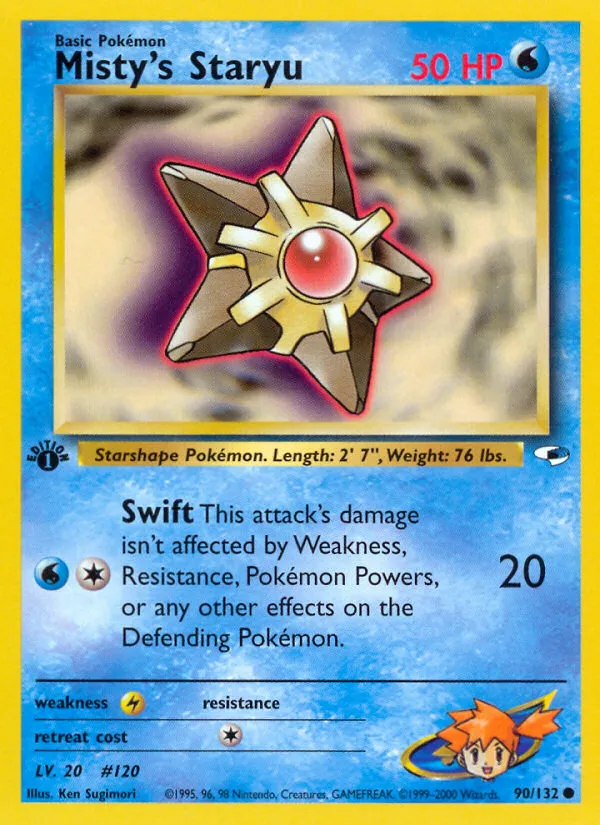 2000 Gym Heroes Misty's Staryu Common #090/132 Common card image