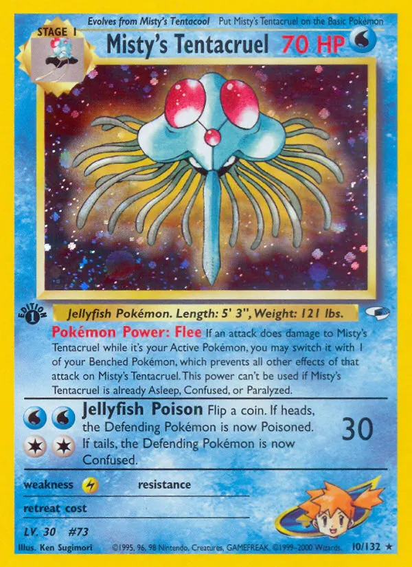 2000 Gym Heroes Misty's Tentacruel Rare Holo #010/132 Rare Holo card image