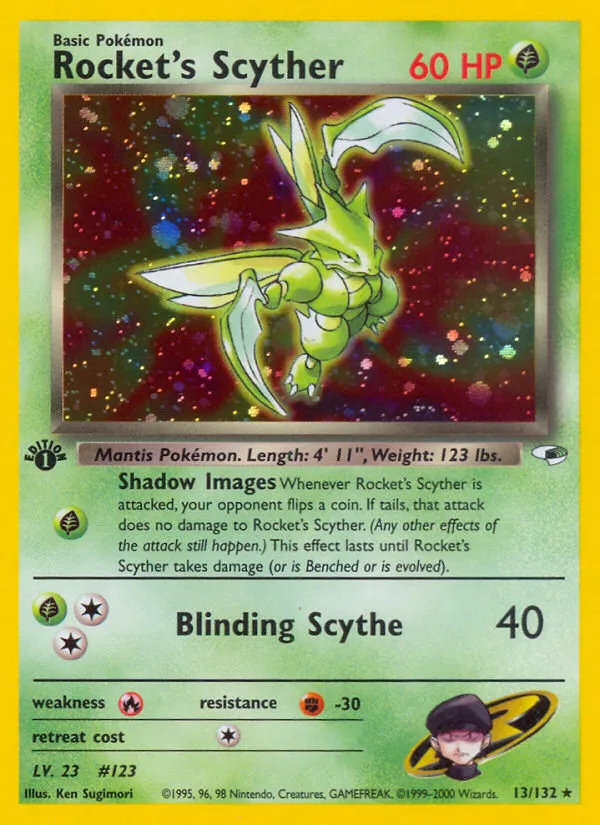 2000 Gym Heroes Rocket's Scyther #013/132 Rare Holo card image