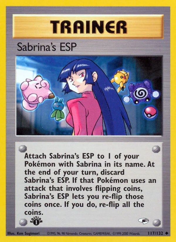 2000 Gym Heroes Sabrina's ESP Uncommon #117/132 Uncommon card image