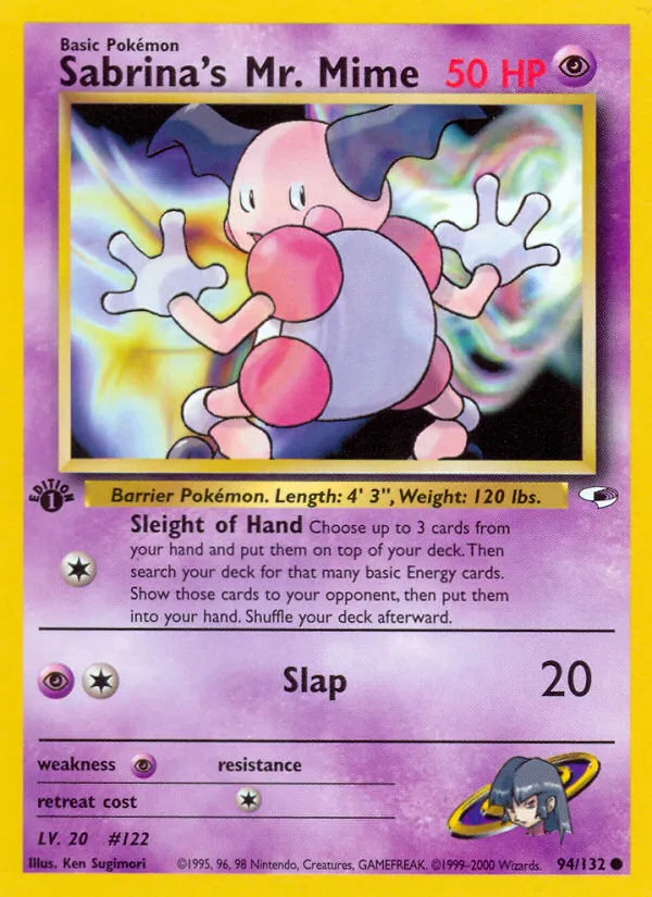 2000 Gym Heroes Sabrina's Mr. Mime Common #094/132 Common card image