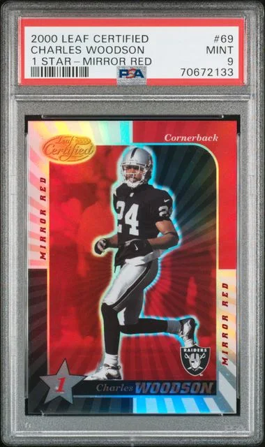 2000 Leaf Certified Charles Woodson 1 Star-Mirror Red #69 card image