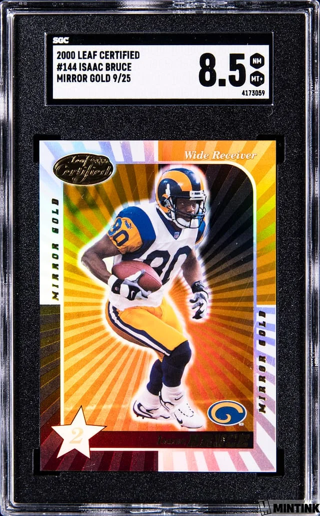 2000 Leaf Certified Isaac Bruce Mirror Gold #144 card image