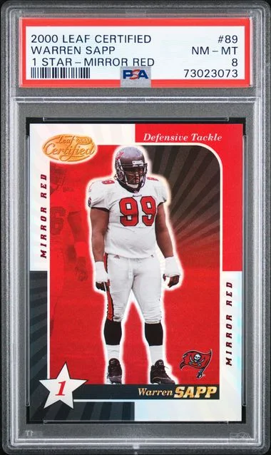2000 Leaf Certified Warren Sapp 1 Star Mirror Red #89 card image