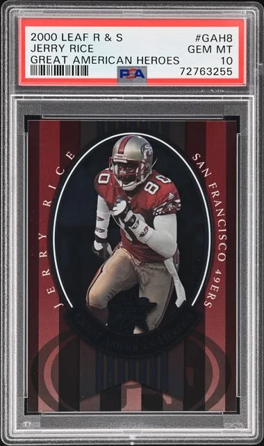 2000 Leaf Rookies & Stars Jerry Rice Great American Heroes #GAH8 card image