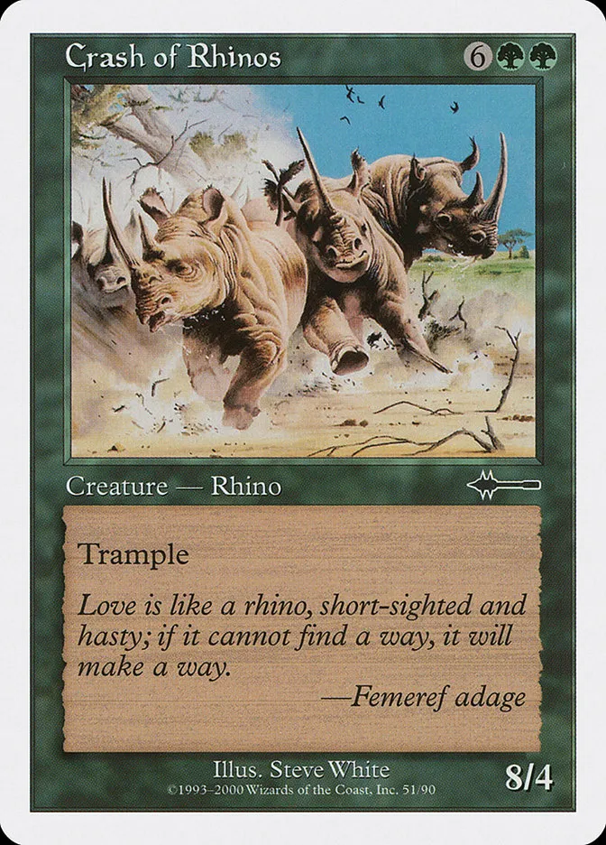 2000 Beatdown Box Set Crash of Rhinos common #51 common card image