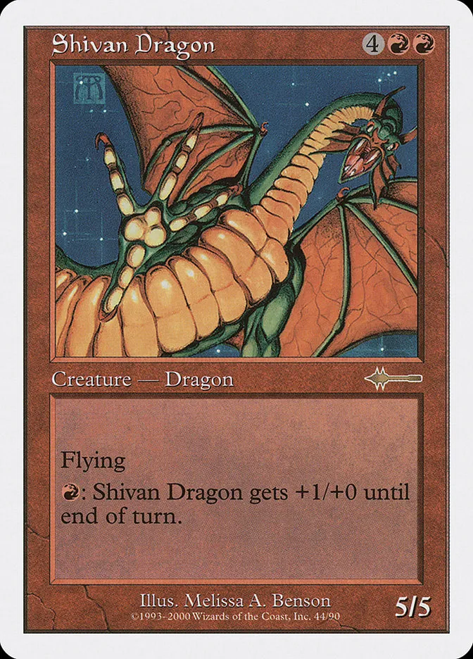 2000 Beatdown Box Set Shivan Dragon rare #44 rare card image
