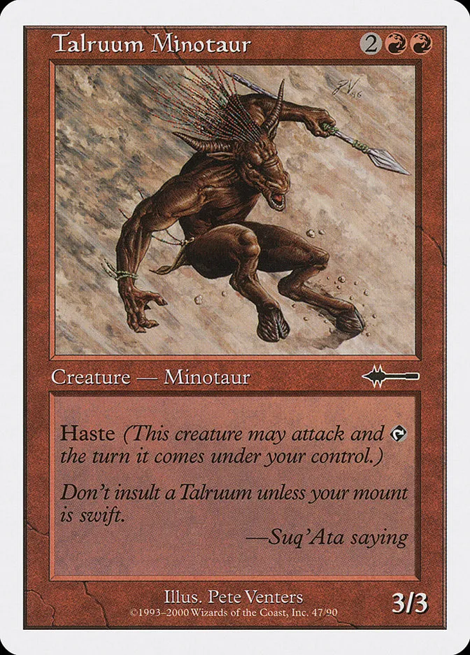 2000 Beatdown Box Set Talruum Minotaur common #47 common card image