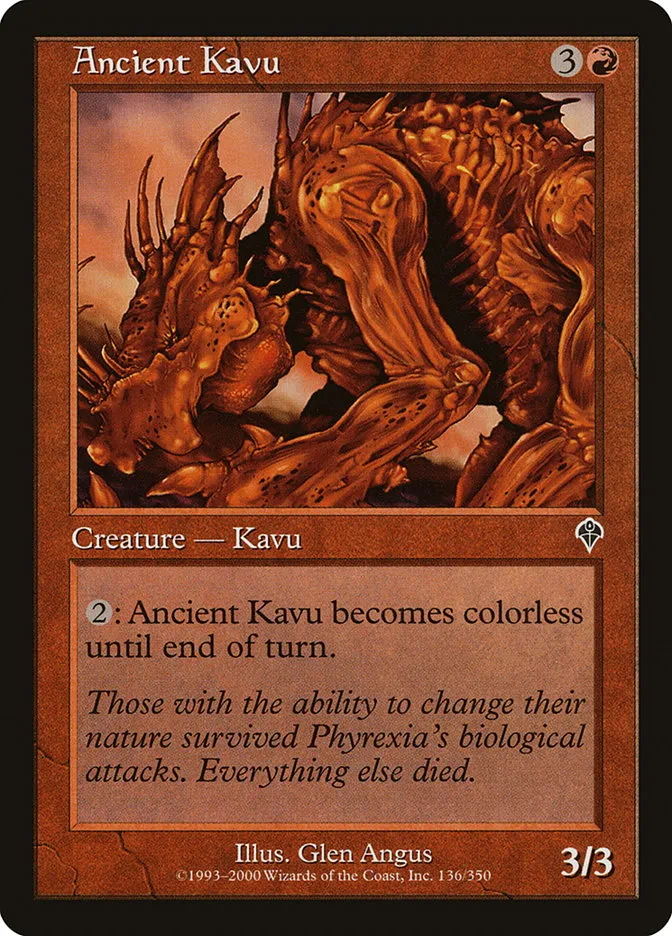 2000 Invasion Ancient Kavu common #136 common card image