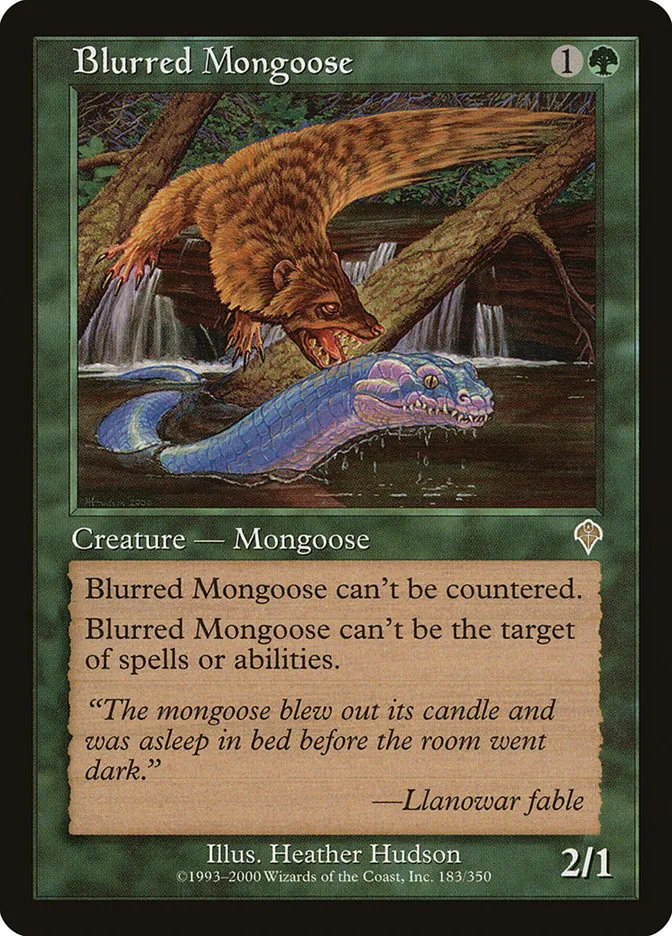 2000 Invasion Blurred Mongoose #183 rare card image