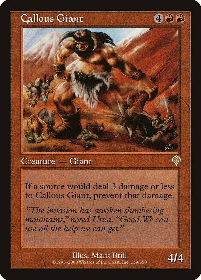 2000 Invasion Callous Giant rare #139 rare card image