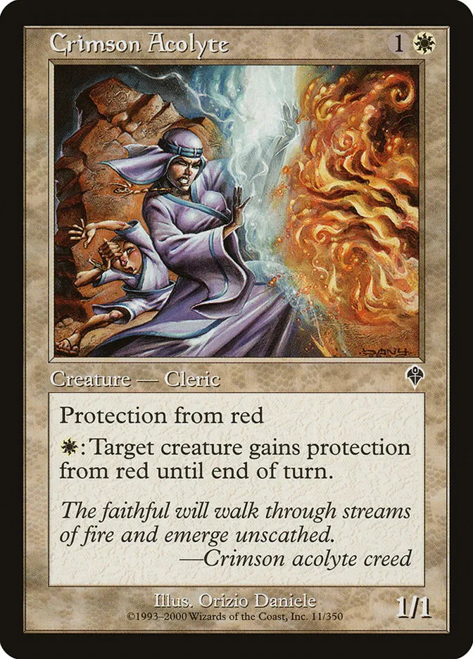 2000 Invasion Crimson Acolyte common #11 common card image