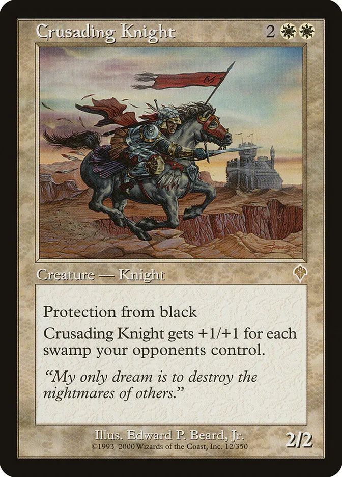 2000 Invasion Crusading Knight rare #12 rare card image