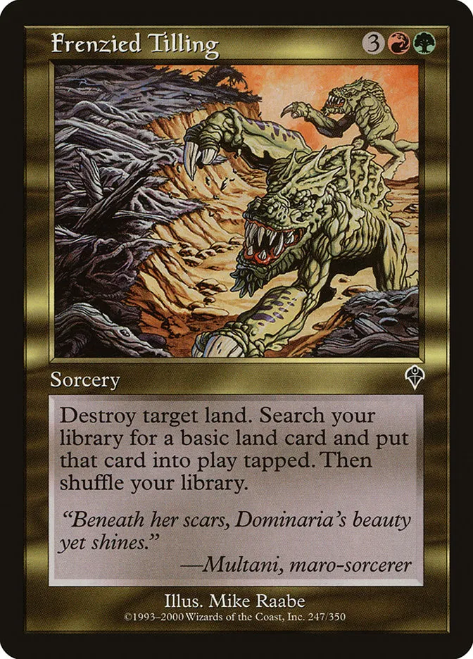 2000 Invasion Frenzied Tilling #247 common card image