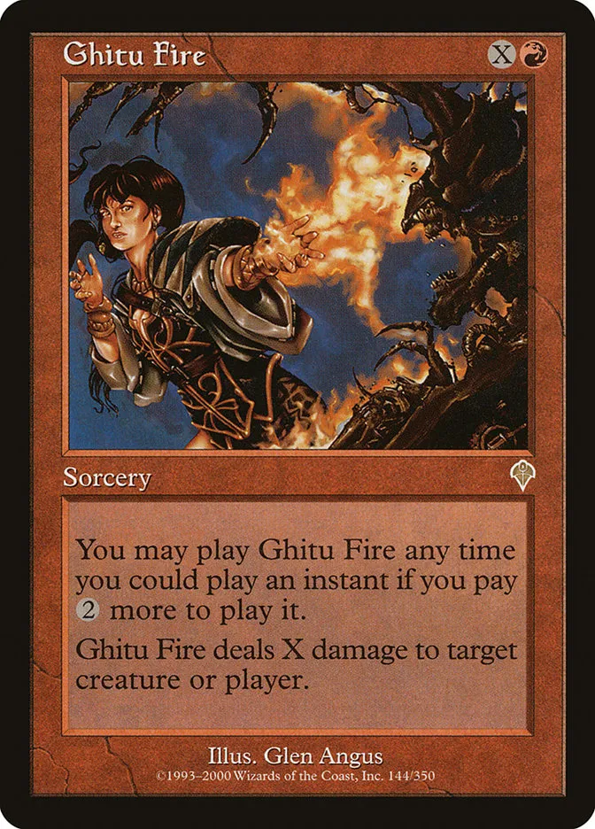 2000 Invasion Ghitu Fire rare #144 rare card image