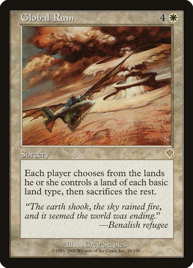 2000 Invasion Global Ruin #18 rare card image