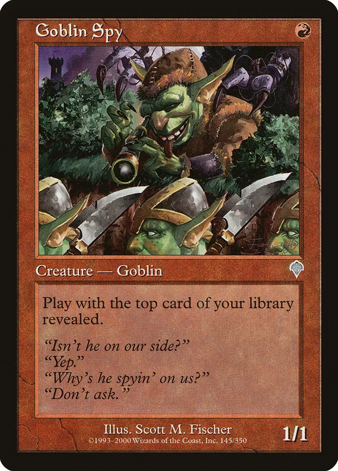 2000 Invasion Goblin Spy uncommon #145 uncommon card image