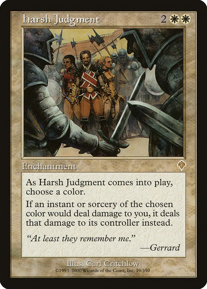 2000 Invasion Harsh Judgment rare #19 rare card image