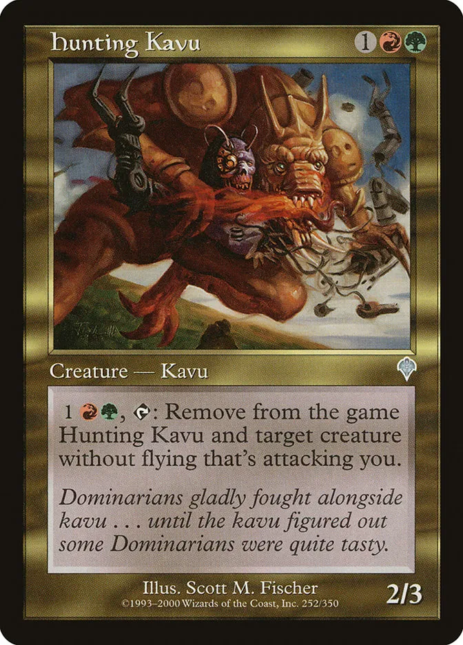 2000 Invasion Hunting Kavu uncommon #252 uncommon card image
