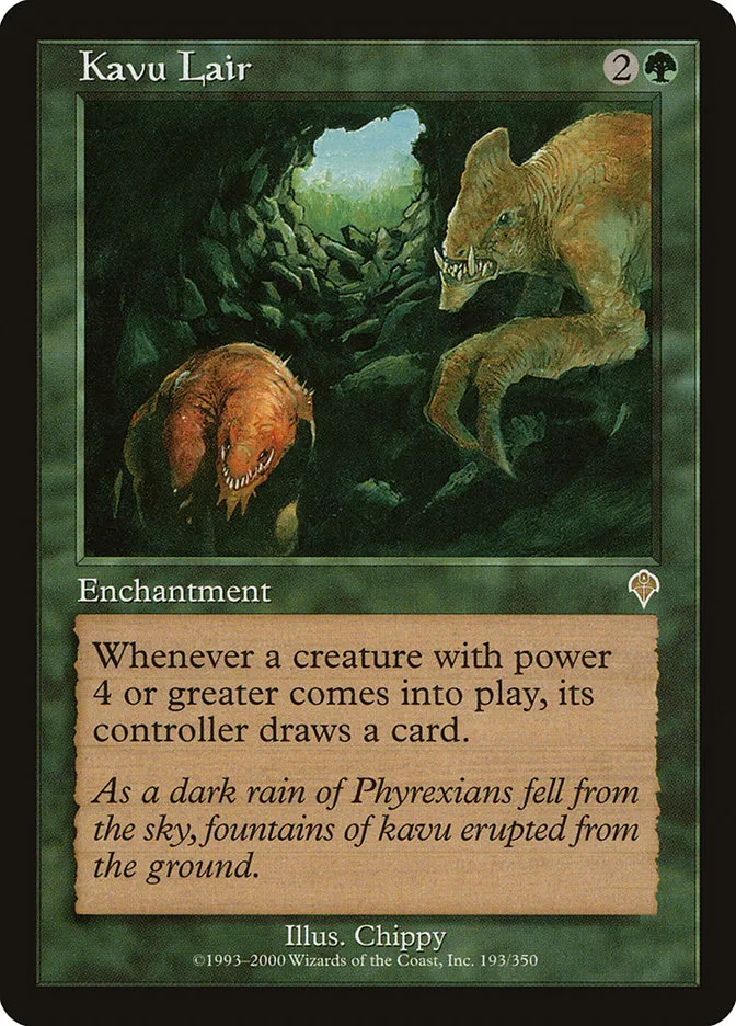 2000 Invasion Kavu Lair #193 rare card image