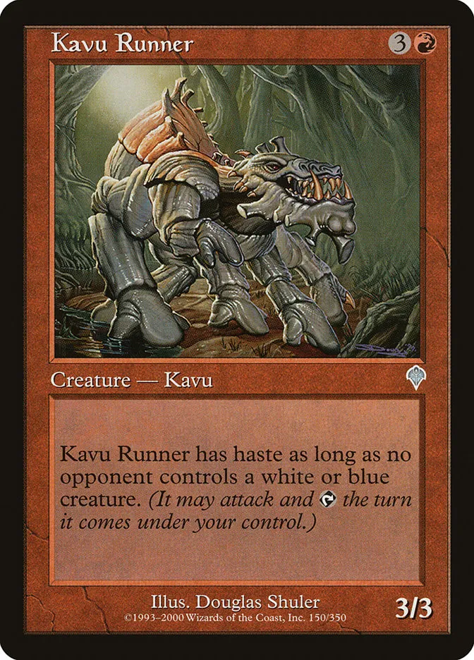 2000 Invasion Kavu Runner #150 uncommon card image