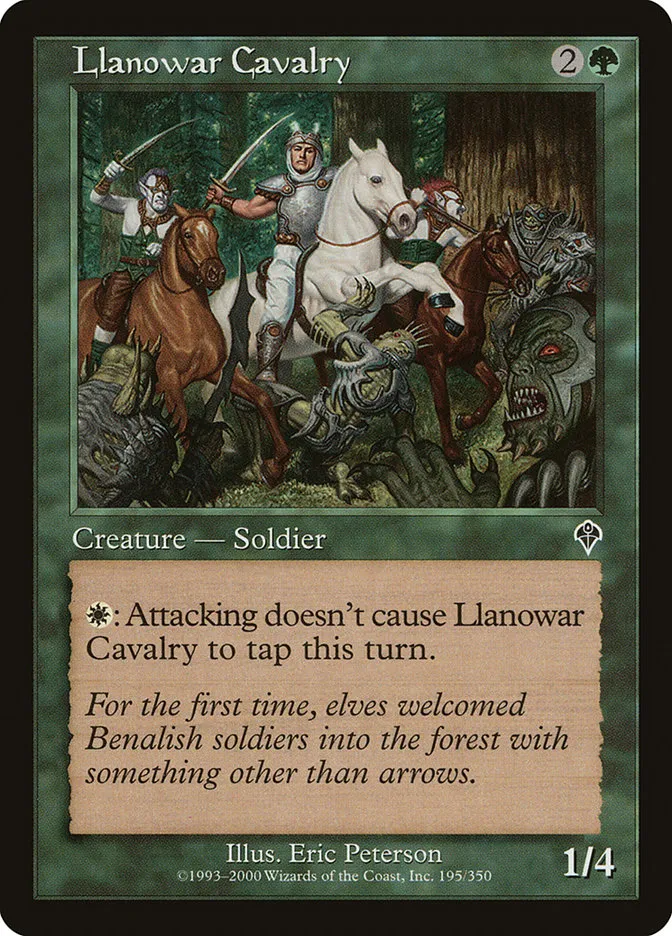 2000 Invasion Llanowar Cavalry common #195 common card image