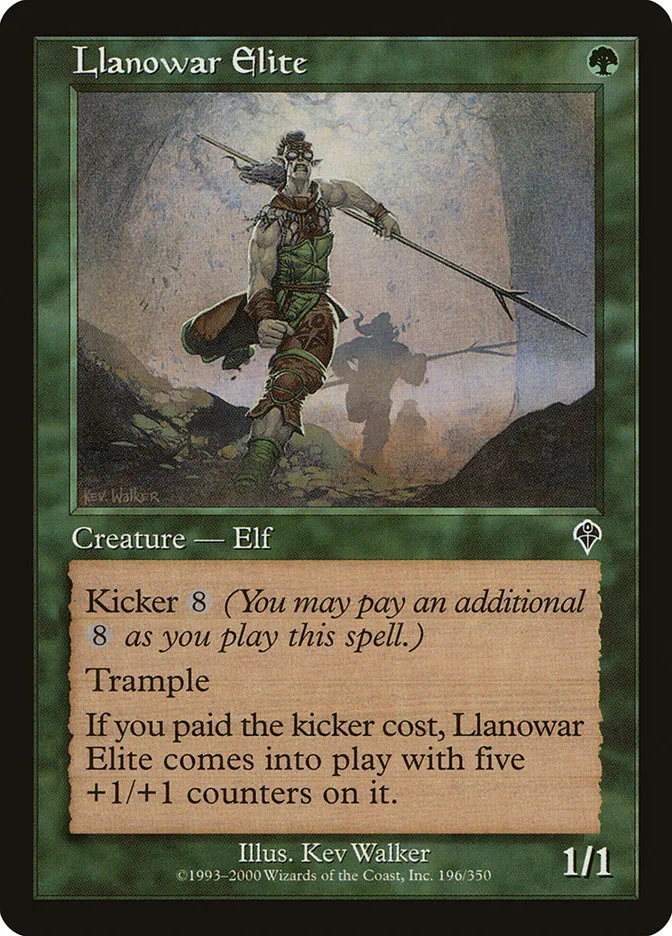 2000 Invasion Llanowar Elite common #196 common card image