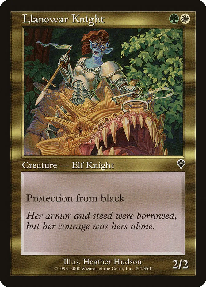2000 Invasion Llanowar Knight common #254 common card image
