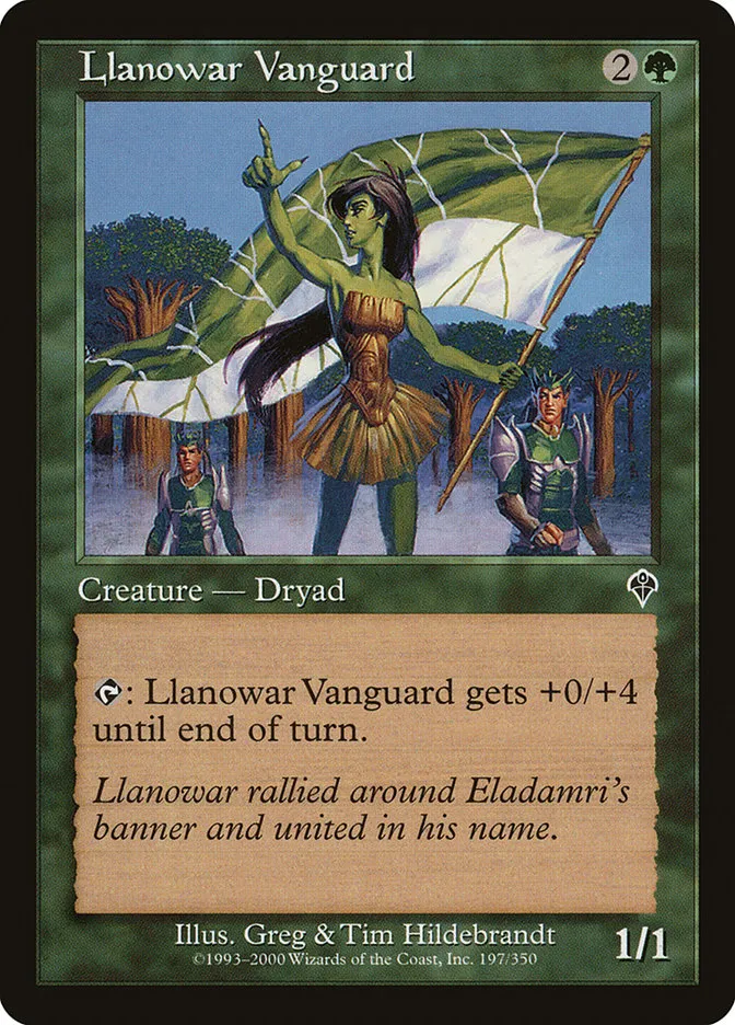2000 Invasion Llanowar Vanguard common #197 common card image