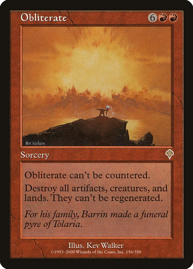 2000 Invasion Obliterate [Foil] rare #156 rare card image