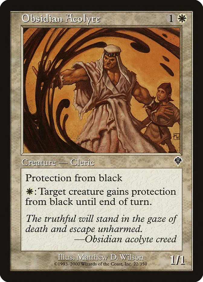 2000 Invasion Obsidian Acolyte common #22 common card image