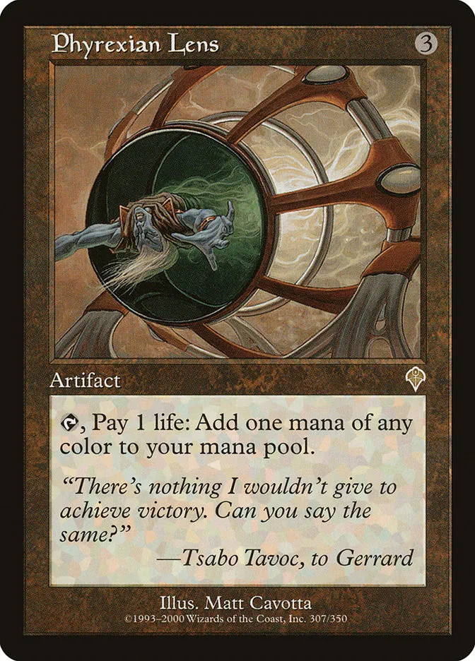 2000 Invasion Phyrexian Lens rare #307 rare card image