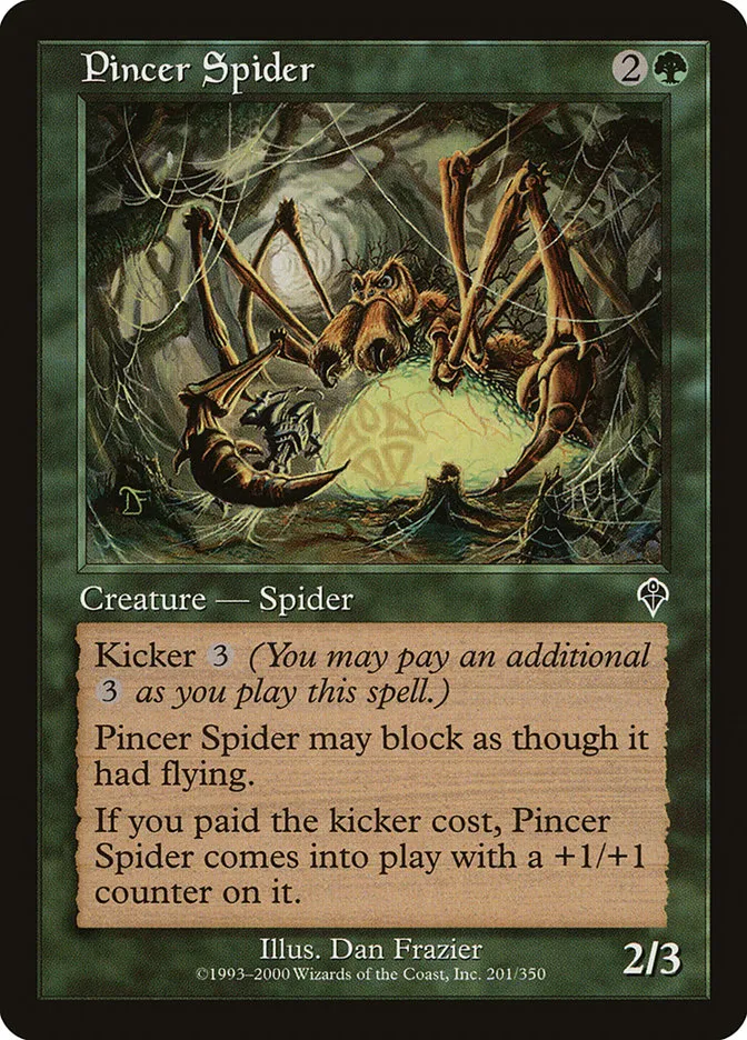 2000 Invasion Pincer Spider common #201 common card image