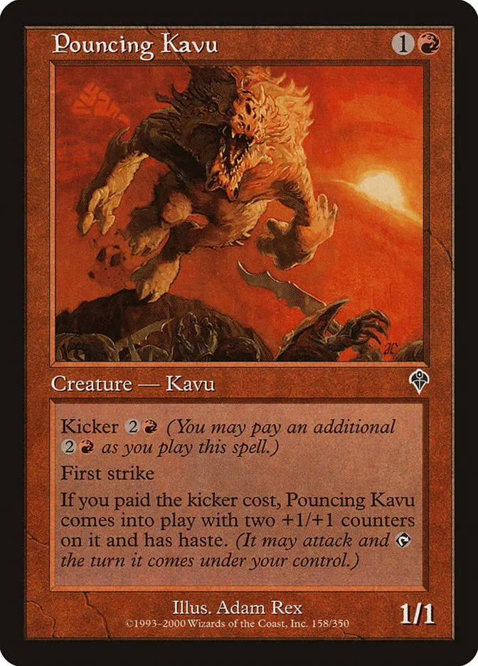 2000 Invasion Pouncing Kavu common #158 common card image