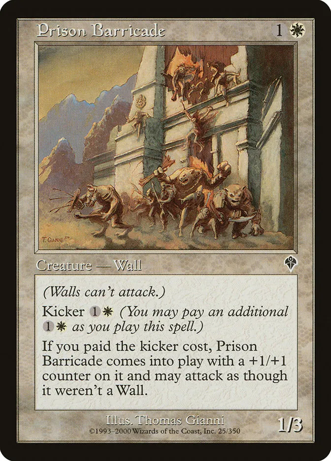 2000 Invasion Prison Barricade common #25 common card image