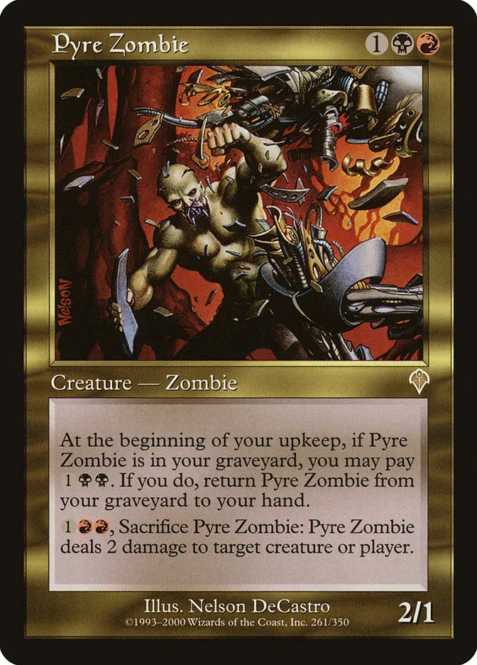2000 Invasion Pyre Zombie #261 rare card image
