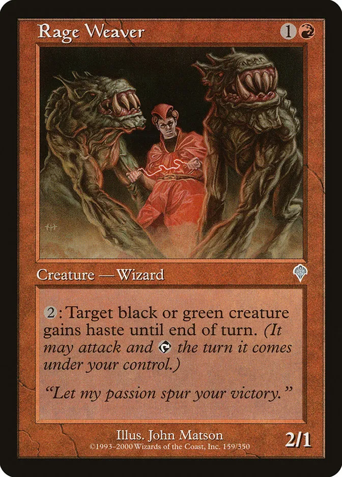 2000 Invasion Rage Weaver #159 uncommon card image