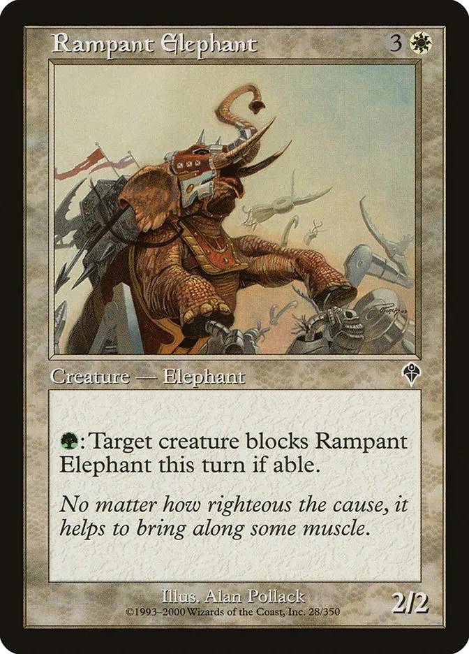 2000 Invasion Rampant Elephant common #28 common card image