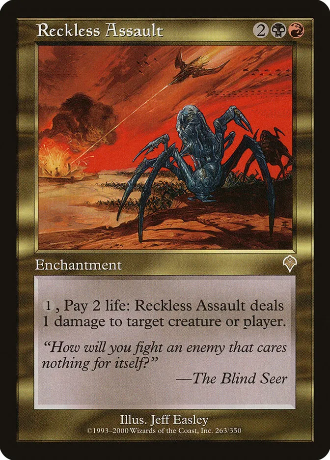 2000 Invasion Reckless Assault rare #263 rare card image