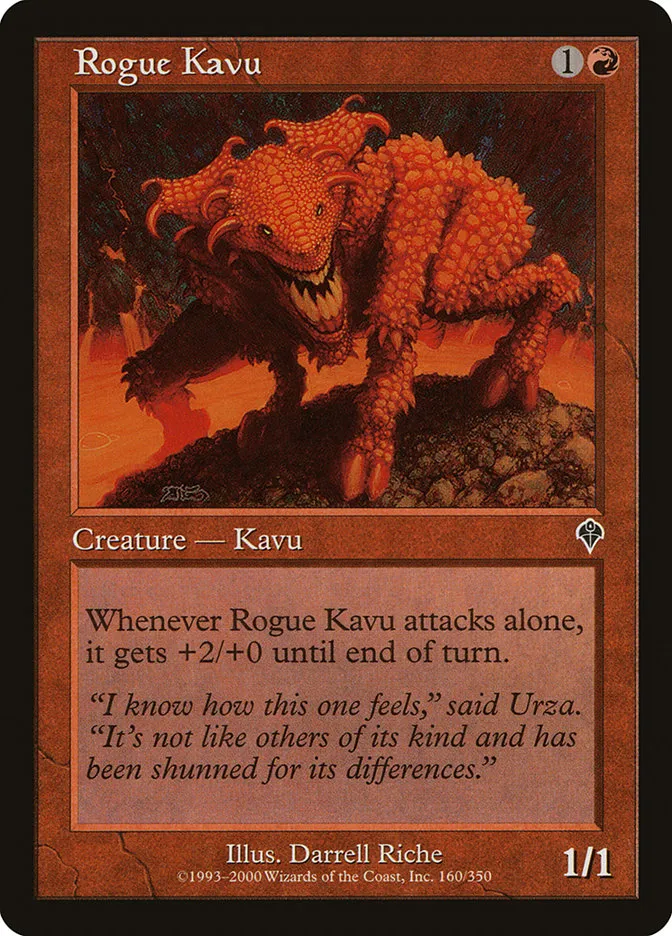 2000 Invasion Rogue Kavu common #160 common card image