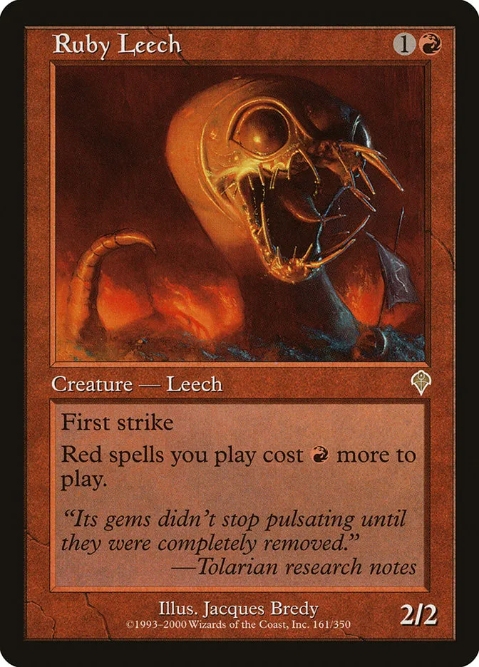 2000 Invasion Ruby Leech rare #161 rare card image