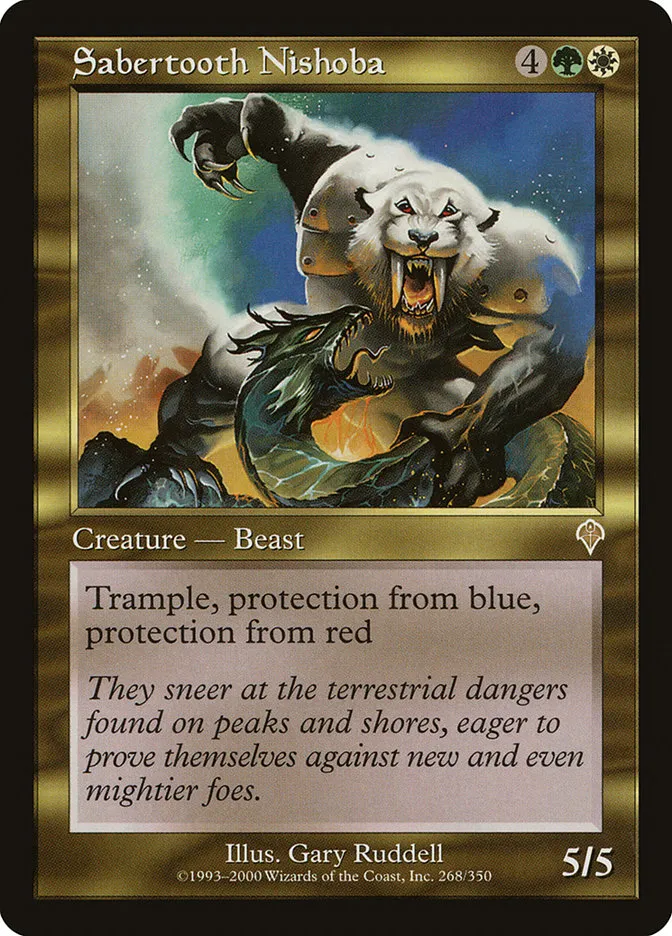 2000 Invasion Sabertooth Nishoba rare #268 rare card image