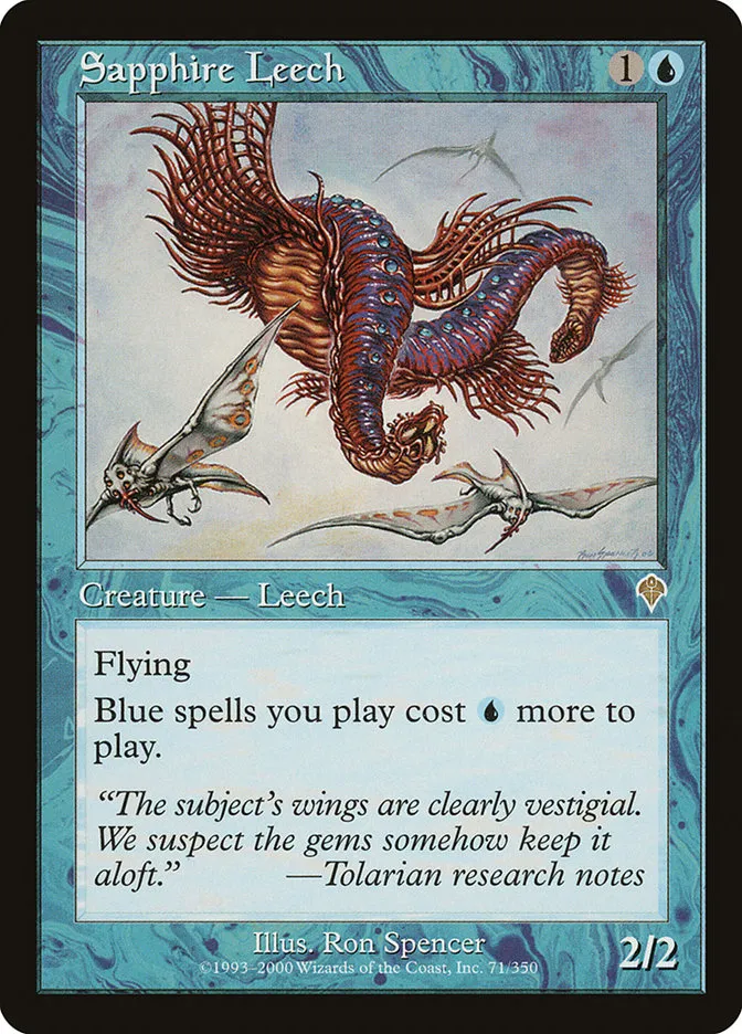 2000 Invasion Sapphire Leech rare #71 rare card image