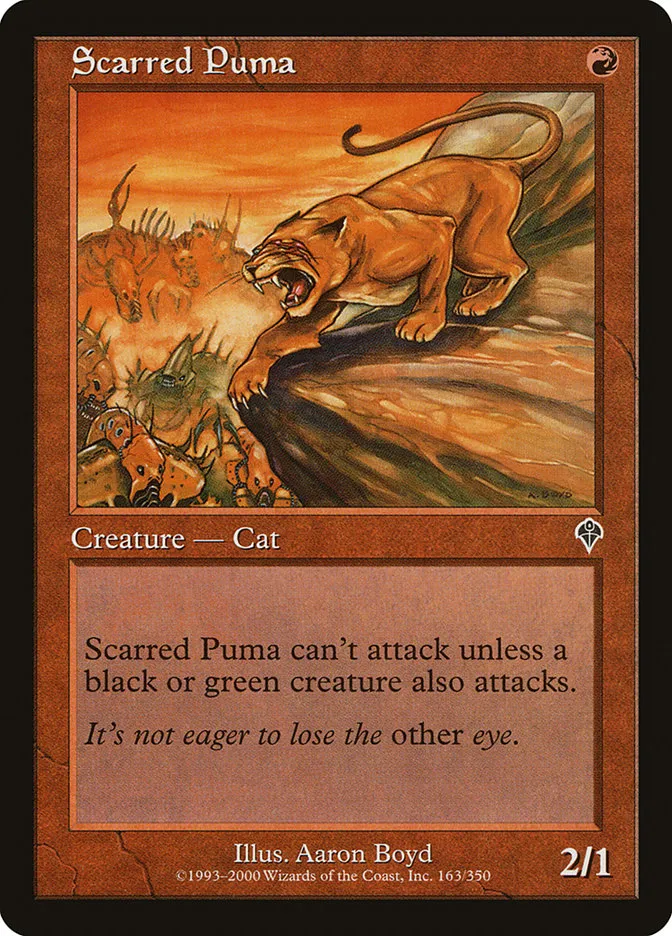 2000 Invasion Scarred Puma common #163 common card image
