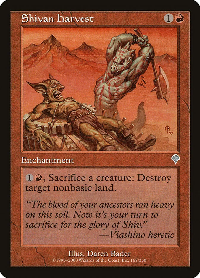2000 Invasion Shivan Harvest uncommon #167 uncommon card image